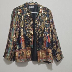 JINJIAO SILK TEXTURED BLAZER L